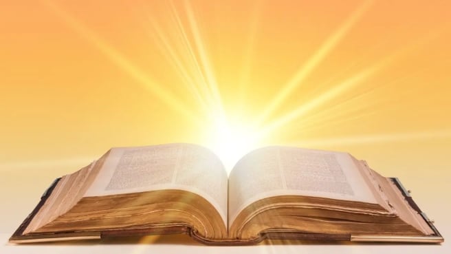 An open bible book
