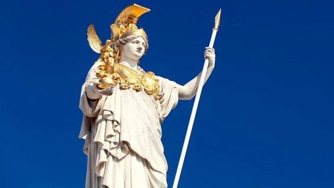 Athena, goddess of Greek mythology, symbol for law and justice.