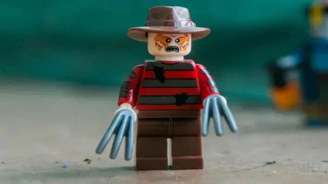 Freddy Krueger from the horror movie, made of Lego.