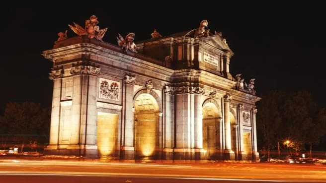A Gate monument in Madrid, Spain.