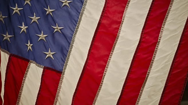 US flag close up.