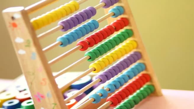Kids abacus for basic math calculations.