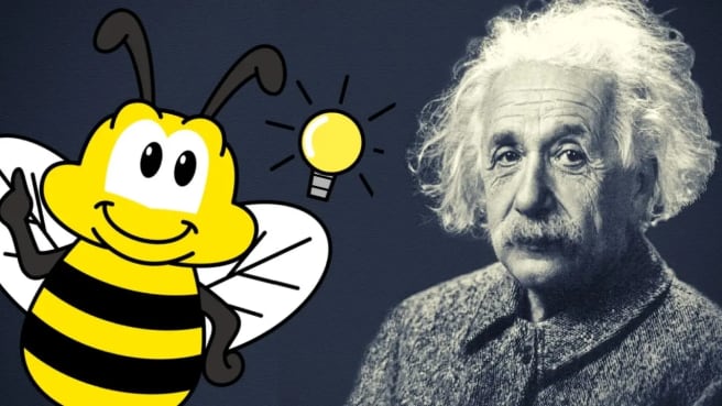 Guess The Historical Figures with Albert Einstien and the "Quiz Beez" Beez.
