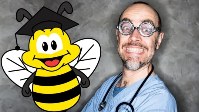 A funny medical doctor and a smart bee.