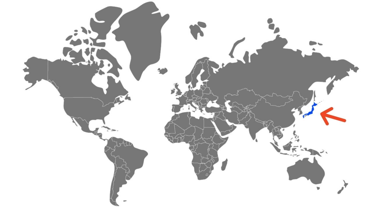 Japan on the world map