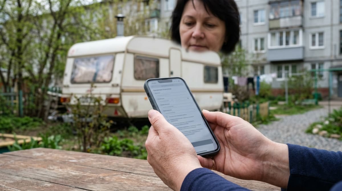 Заполнение заявления на регистрацию прицепа через смартфон