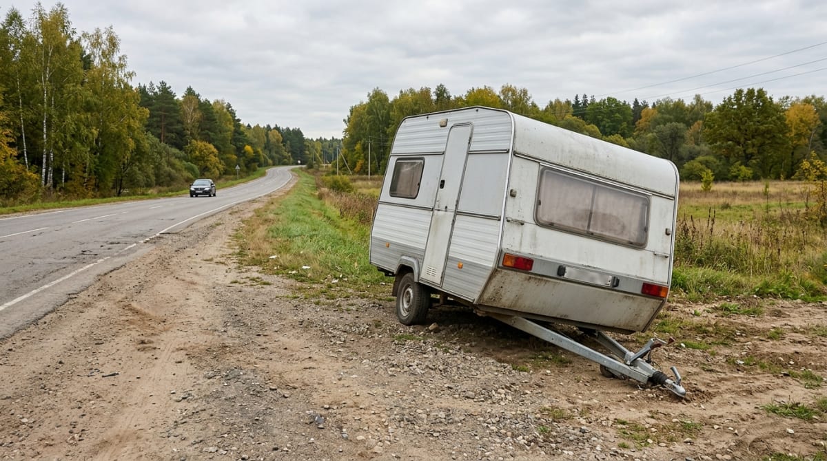 Прицеп с просевшим сцепным устройством из-за неправильной загрузки