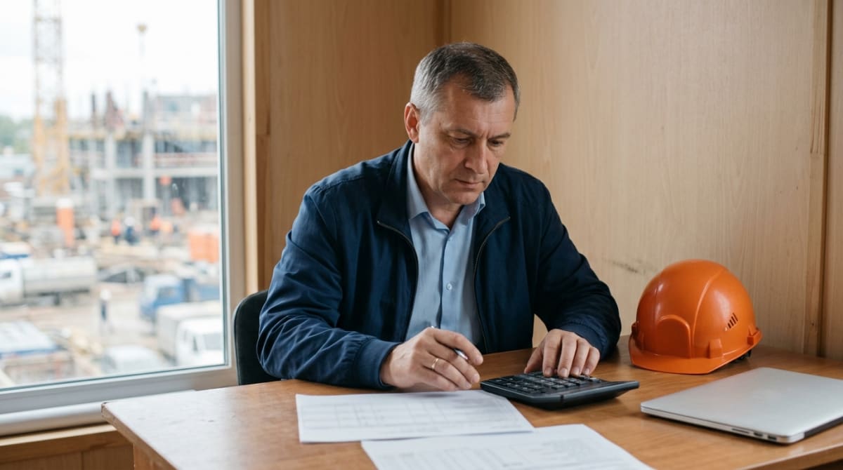 Руководитель строительной компании за расчетом расходов на вступление в СРО