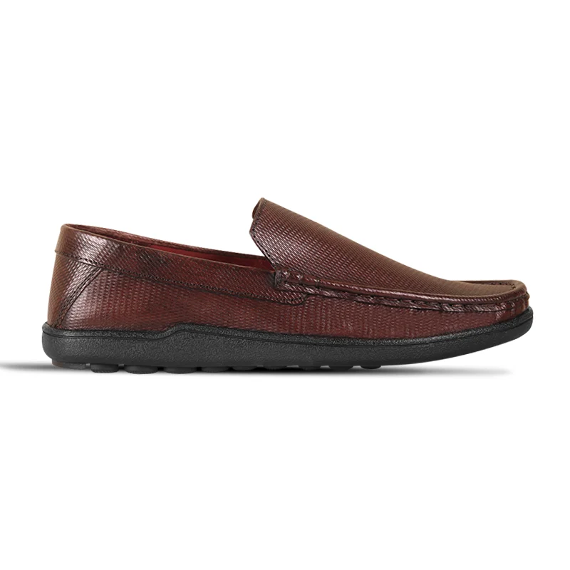 Chocolate Brown Leather Comfort Casual Loafer Shoes