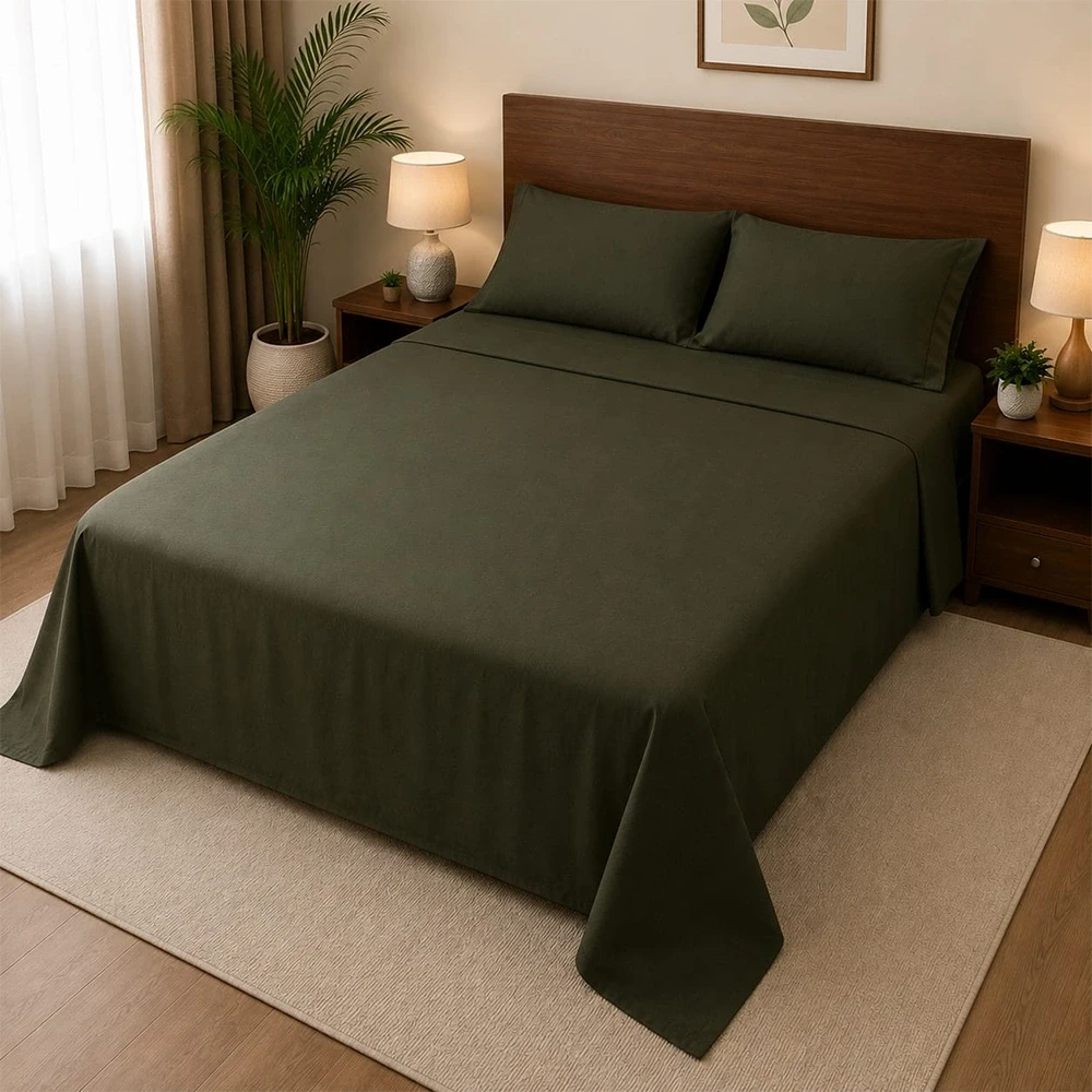 Olive Green Bed Sheet