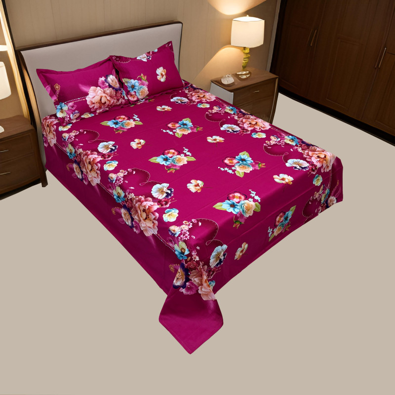 Cosmos Magenta Bed Sheet