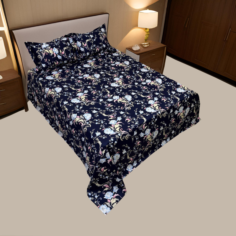 Ornamental Blue Bed Sheet