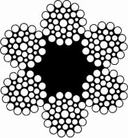 Steel wire rope, 20 mm - 6x36+FC, galvanized, 1770 N/mm²