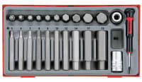 Socket set, 1/2" hex - Teng Tools, 23 pcs
