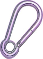 Snap hook with eyelet, stainless steel AISI 316