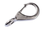 Snap hook with eyelet, stainless steel AISI 316