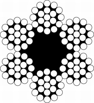 Wire - 6x19+FC, galvanisert, 1770 N/mm²