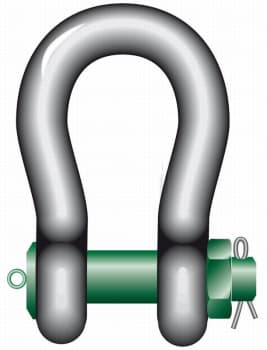 Bow shackle with safety bolt - Green Pin P-6036