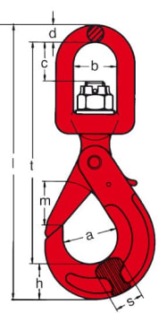 Sikkerhetskrok med øye og svivel - CLT 18-20, 12,5 tonn