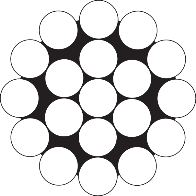 Wire - 1x19, rustfritt syrefast stål AISI 316, 1570 N/mm²