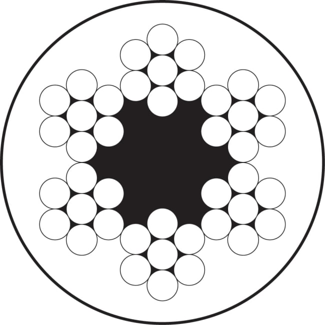 Wire - 6x7, galvanisert og PVC-belagt, 1770 N/mm²
