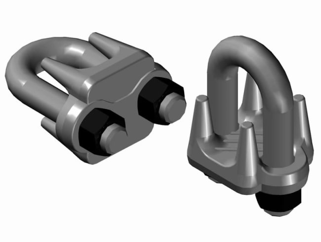Wireklemme - U-bolt, galvanisert, U.S. Fed. Spec. FF-C-450