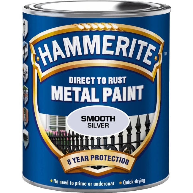 Metall maling - Hammerite glatt finish sølv