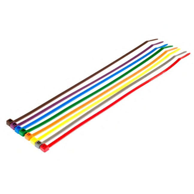 Cable ties, nylon, multiple colors