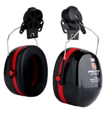 Ear muff for helmet - 3M Peltor optime III, red/black