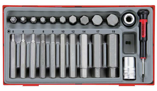 Pipesett, 1/2" unbrako - Teng Tools, 23 deler