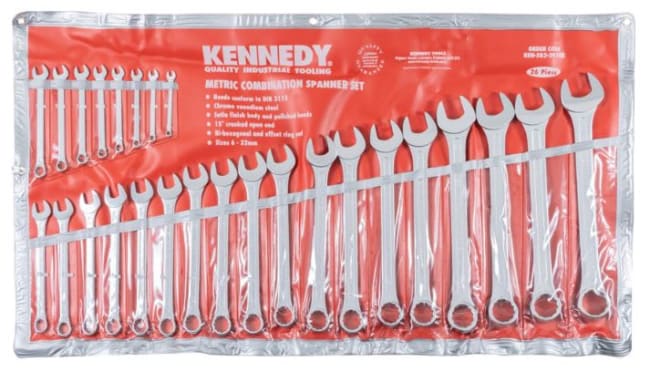 Kombinasjonsnøkkelsett, metrisk - Kennedy Industrial, 6-32mm, 26 deler