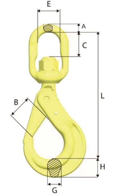 Sikkerhetskrok med svivel - Gunnebo GrabiQ BKL