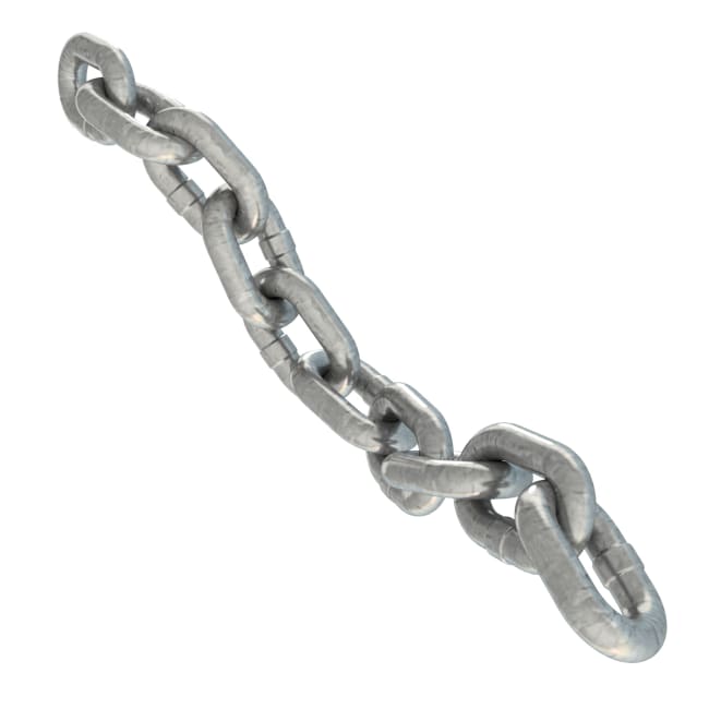 Short link chain Norwegian standard, galvanized