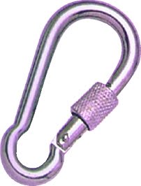 Snap hook with screw, stainless steel AISI 316