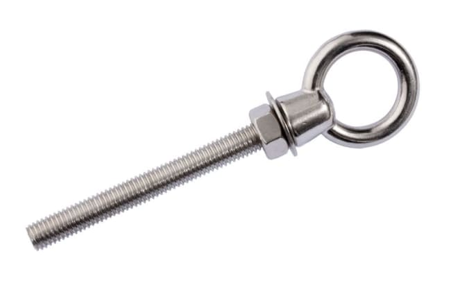 Eyebolt with flange, stainless steel AISI 304