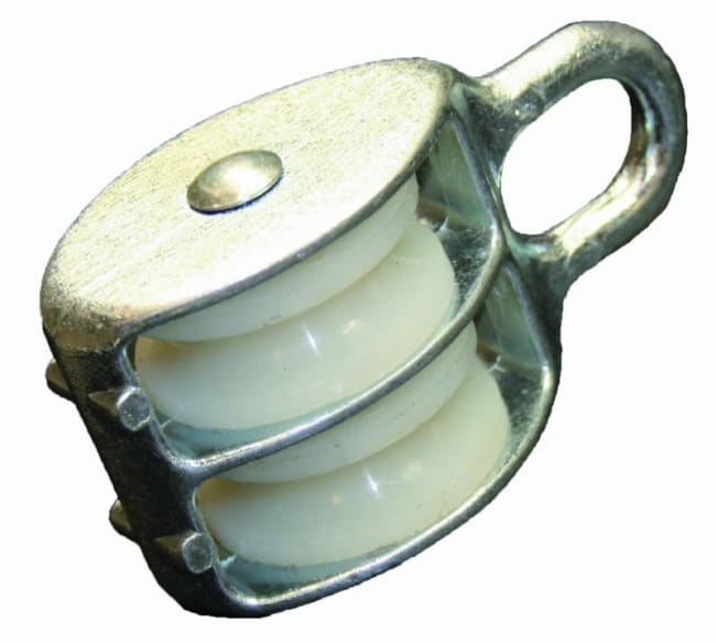 Toskivet blokk med nylonhjul, elektrogalvanisert