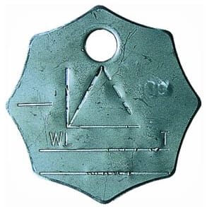 Merkeskilt, rustfritt stål – en‑part og fler‑part