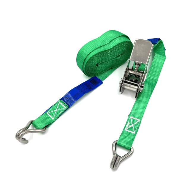 Lashing belt with hooks, stainless steel