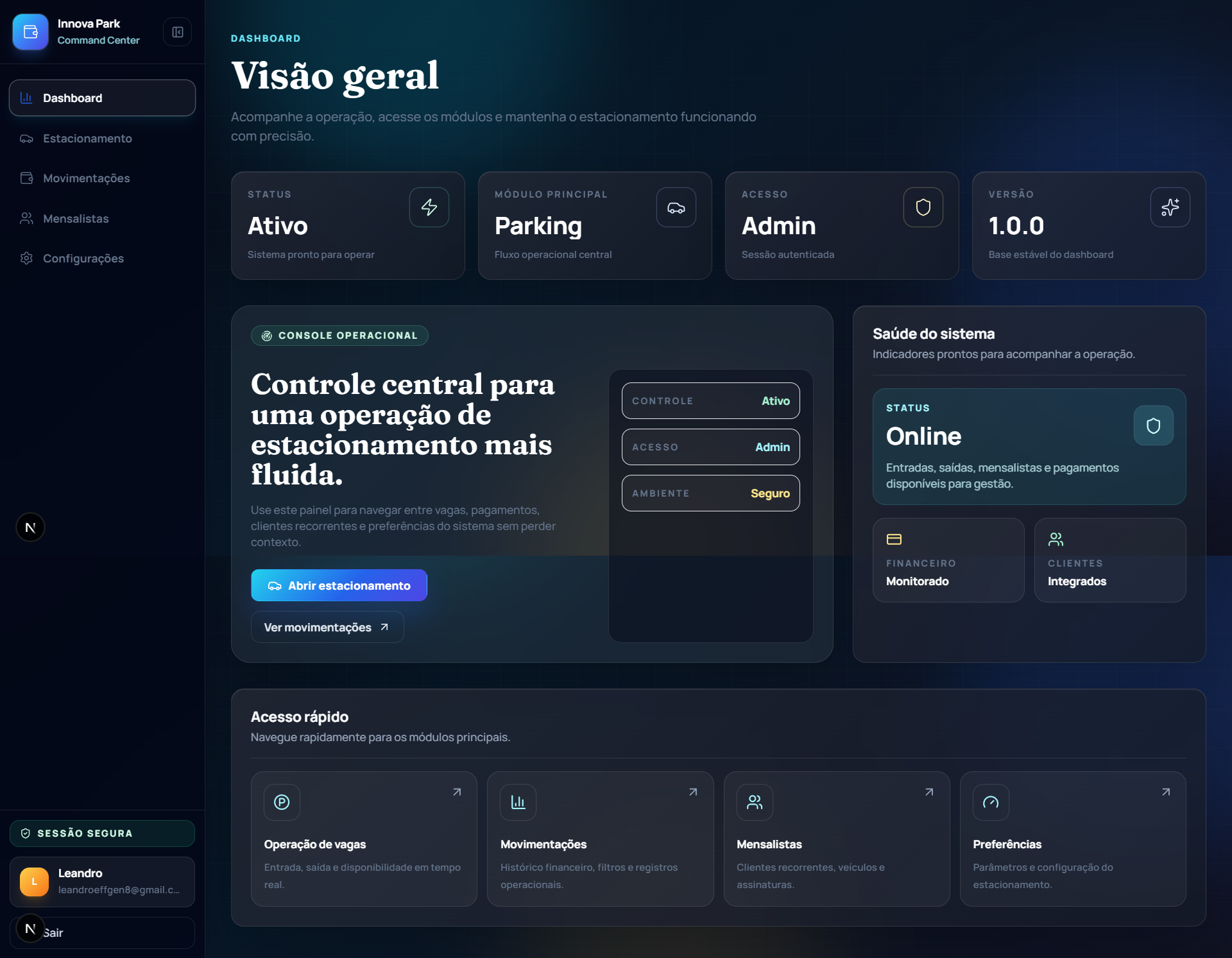 InnovaPark - Sistema Inteligente de Gestão de Estacionamentos