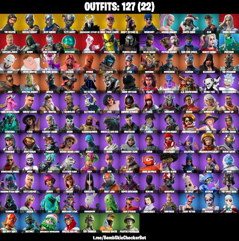 Fortnite Account ( PLAYSTATION / XBOX / PC / MOBILE / NINTENDO ) (Blue Squire, The Reaper, Take The L, Elite Agent, OG STW, Blue Squires Shield, Take The Elf, BIue Knights, Reaper Back, Reapers Skull) (127 Skins)