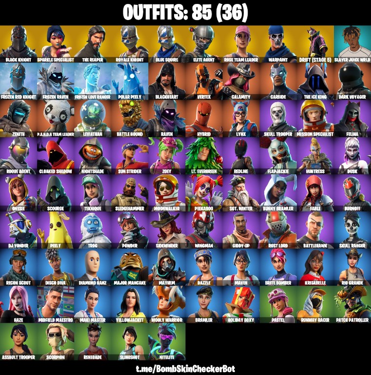 Fortnite Account ( PLAYSTATION / XBOX / PC / MOBILE / NINTENDO ) (Black Knight, The Reaper, OG STW, Rambunctious, Floss, Take The L, Royale Knight, Blacks Shield, Blue Knights, Lil BIack) (85 Skins)