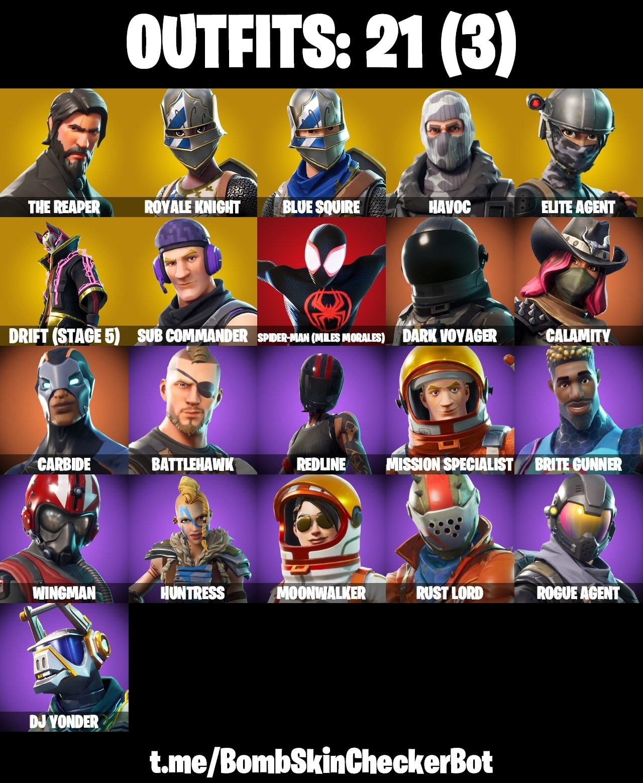 Fortnite Account ( PLAYSTATION / XBOX / PC / MOBILE / NINTENDO ) (Blue Squire, The Reaper, Havoc, Elite Agent, Take The L, Royale Knight, Rogue Agent, FNCS Elite, IO EIite Spec, Blue Knights, BIue Squires Shield) (21 Skins)