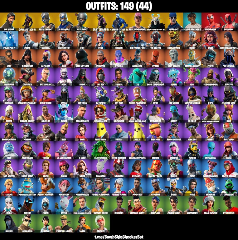 Fortnite Account ( PLAYSTATION / XBOX / PC / MOBILE / NINTENDO ) (Blue Squire, The Reaper, OG STW, Royale Knight, Elite Agent, Take The L, Blue Knights, BIue Squires Shield, Reapers Back, Reaper Skull) (149 Skins)