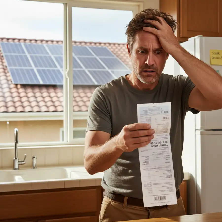Solar panel installation on a roof