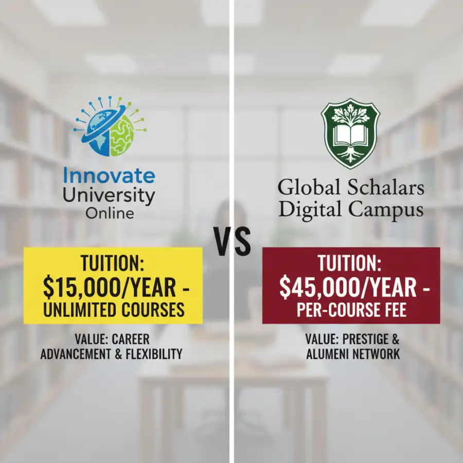 Online college students studying on laptops