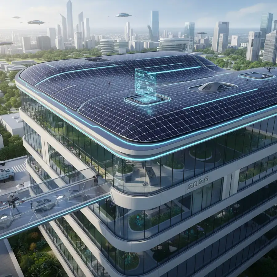 An illustration comparing perovskite solar panels with traditional silicon solar panels