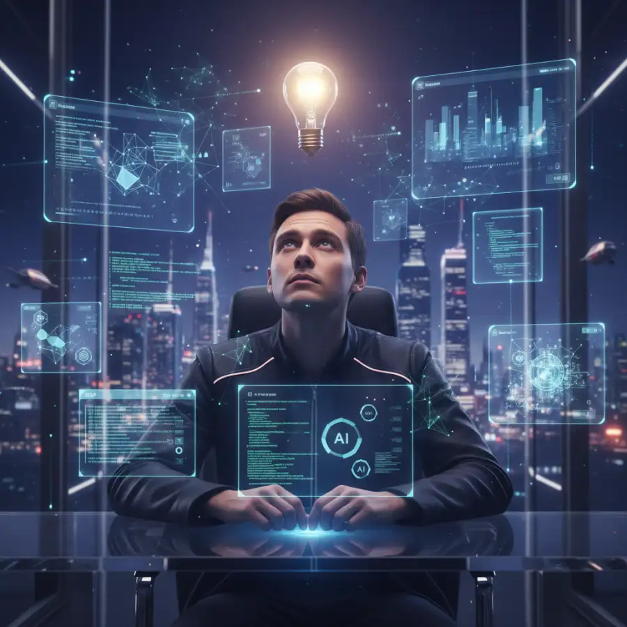 AI App Ideas for 2026: A visual representation of futuristic technology