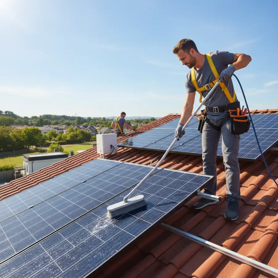 Solar panels on a roof, symbolizing the potential risks of ignored maintenance