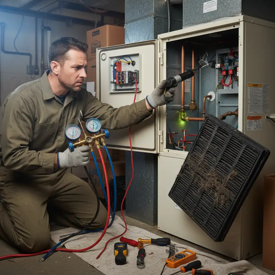 New HVAC system being installed