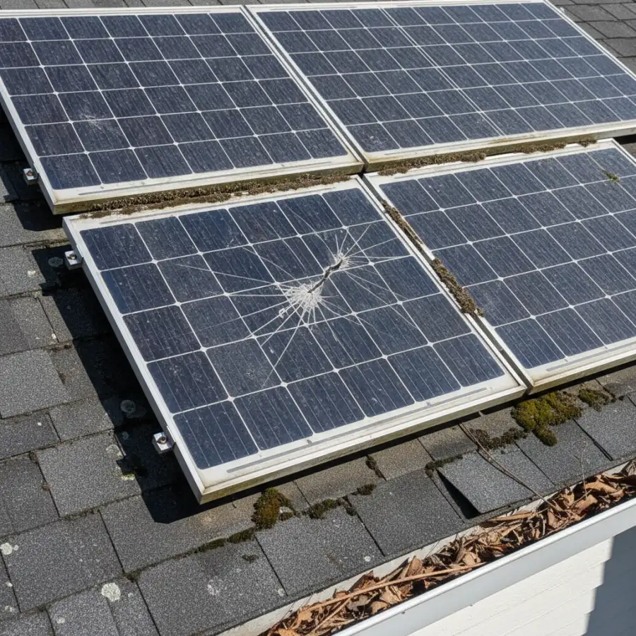 Solar panels on a rooftop